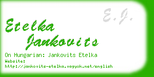 etelka jankovits business card